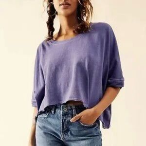 SOLD Free People We the Free Cropped Slumber Slouchy Top Size L